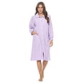 thumbnail image 1 of Casual Nights Women's Button Front Jacquard Terry Fleece Lounger Robe with Pockets, 1 of 5