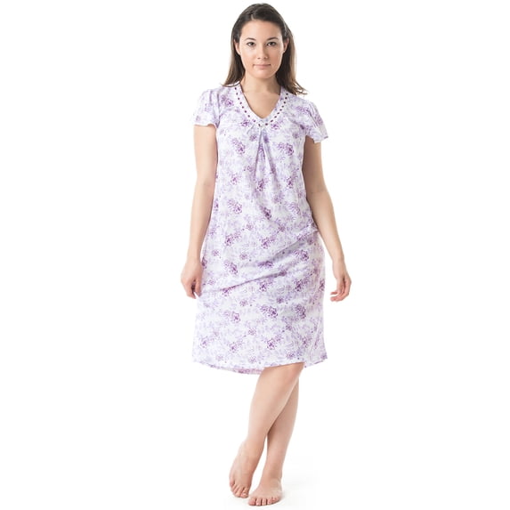 Casual Nights Women's Cap Sleeveless Floral Lace Night Gown