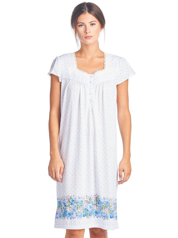 Women's Cap Sleeves Floral Lace Nightgown
