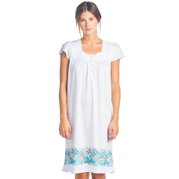 Casual Nights Women's Cap Sleeves Floral Lace Nightgown