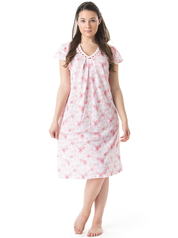 Women's Cap Sleevless Floral Lace Night Gown