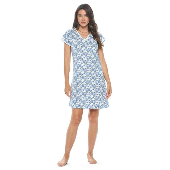 Casual Nights Women's Cotton Floral Short Sleeve Nightgown
