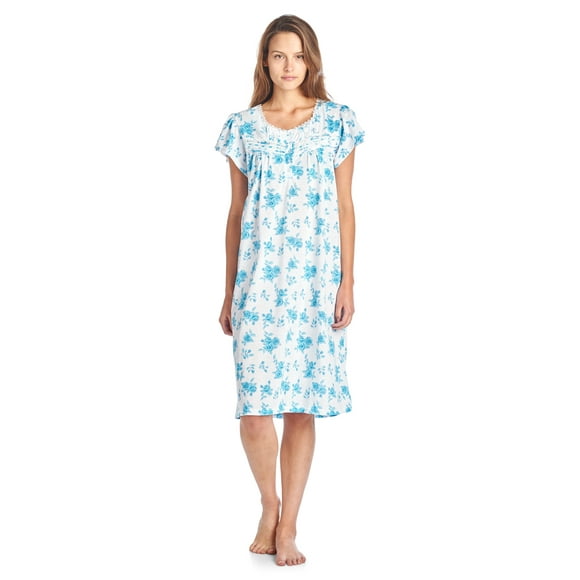 Casual Nights Women's Cotton Short Sleeve Sleep Dress Nightshirt