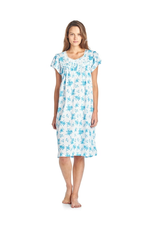 Women's Cotton Short Sleeve Sleep Dress Nightshirt