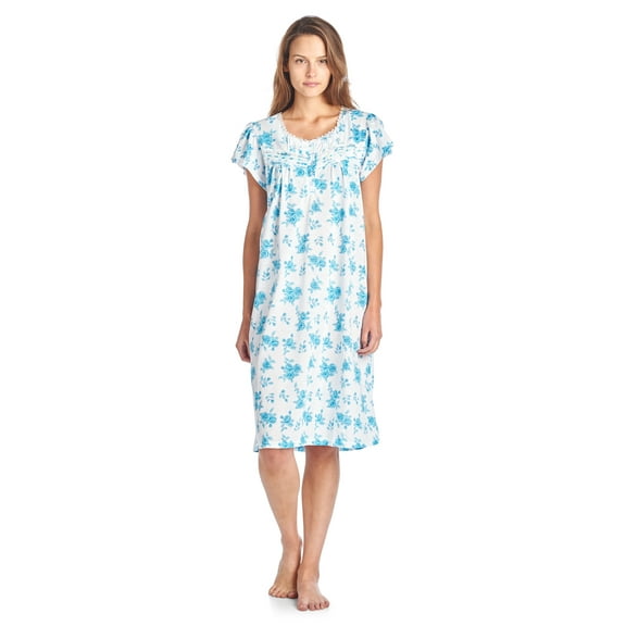 Casual Nights Women's Cotton Short Sleeve Sleep Dress Nightshirt