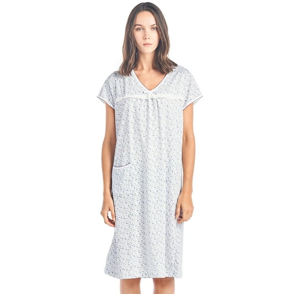 Casual Nights Women's Cotton Short Sleeve Sleep Dress Nightshirt