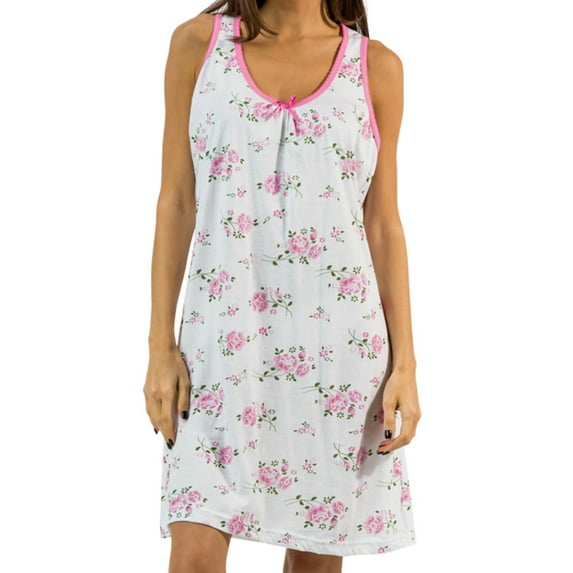 Casual Nights Women's Cotton Sleevless Nightgown Chemise