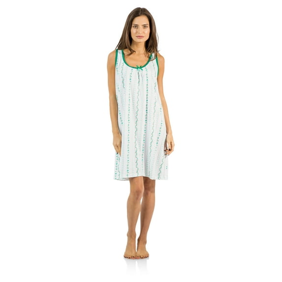 Casual Nights Women's Cotton Sleevless Nightgown Chemise