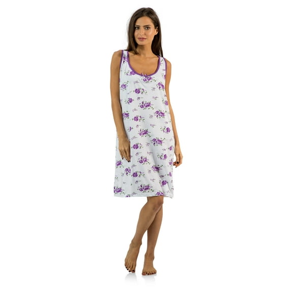 Casual Nights Women's Cotton Sleevless Nightgown Chemise
