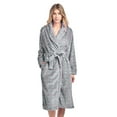 thumbnail image 1 of Casual Nights Women's Dot Long Sleeve Mini Popcorn Fleece Plush Robe - Grey, 1 of 4