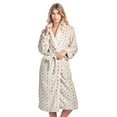 thumbnail image 1 of Casual Nights Women's Dot Long Sleeve Mini Popcorn Fleece Plush Robe - Off White, 1 of 4