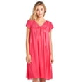thumbnail image 1 of Casual Nights Women's Fancy Lace Neckline Silky Tricot Nightgown - Red - Large, 1 of 2