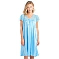 thumbnail image 1 of Casual Nights Women's Fancy Lace Neckline Silky Tricot Nightgown - Sky Blue - X-Large, 1 of 4