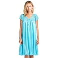 thumbnail image 1 of Casual Nights Women's Fancy Lace Neckline Silky Tricot Nightgown - Teal - X-Large, 1 of 4