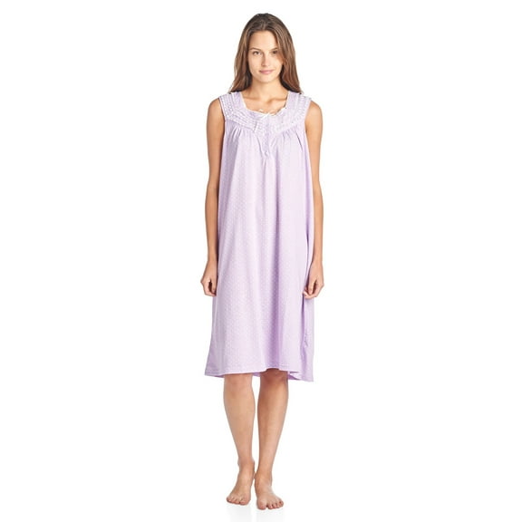 Casual Nights Women's Fancy Lace Trim Sleeveless Nightgown