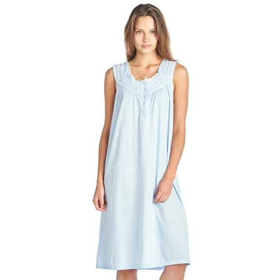 Casual Nights Women's Fancy Lace Trim Sleeveless Nightgown