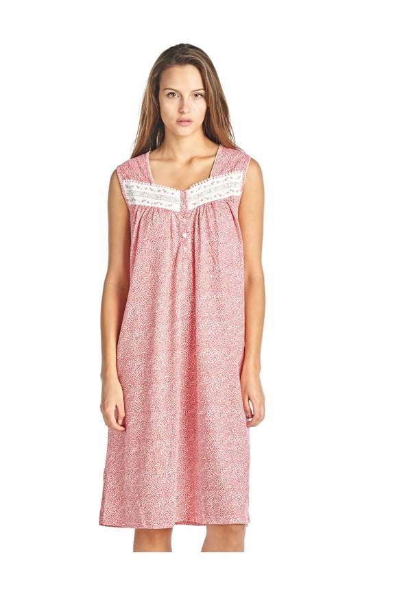 Women's Fancy Lace Trim Sleeveless Nightgown