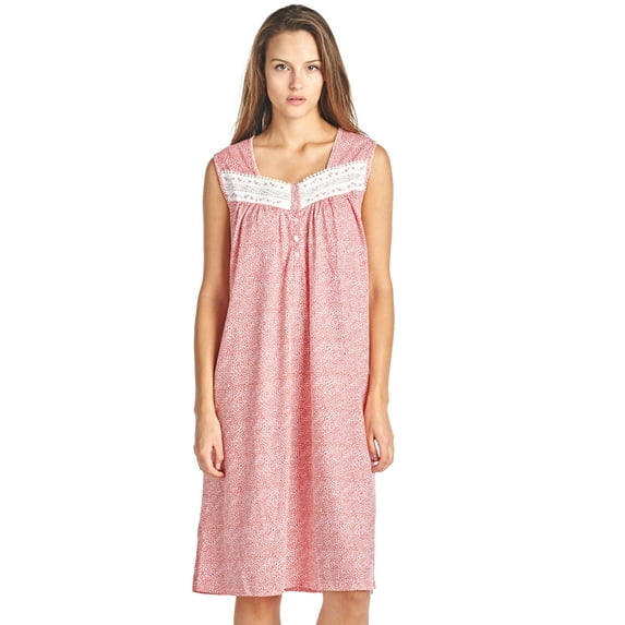 Casual Nights Women's Fancy Lace Trim Sleeveless Nightgown