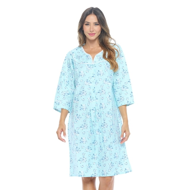 Casual Nights Women's Flannel Floral Long Sleeve Nightgown