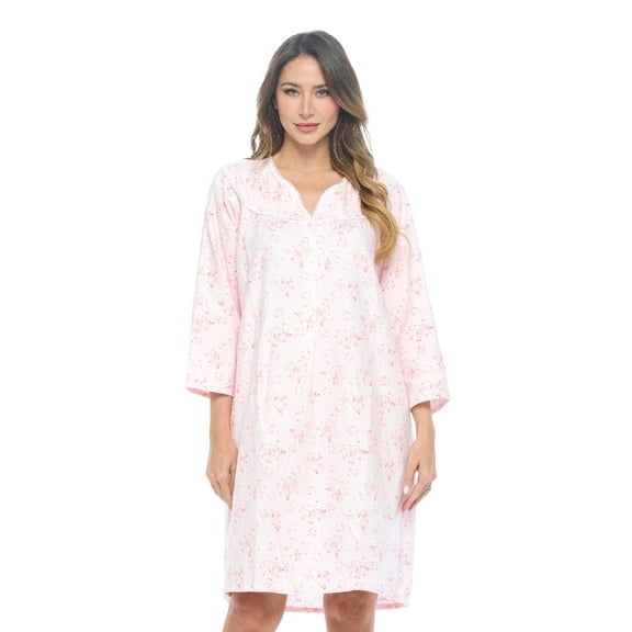 Casual Nights Women's Flannel Floral Long Sleeve Nightgown