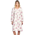 thumbnail image 1 of Casual Nights Women's Long Sleeve Floral Flannel Nightgown, Size L, 100% Cotton, 1 of 5