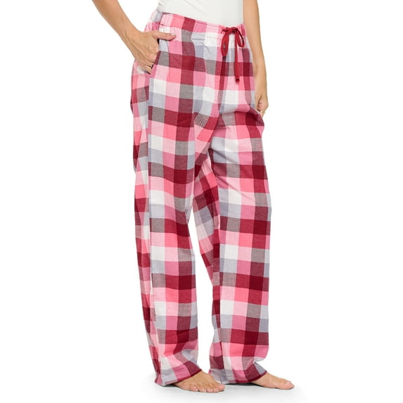 Casual Nights Women's Flannel Pajama Sleep Pants, Soft Plaid Pjs Bottoms