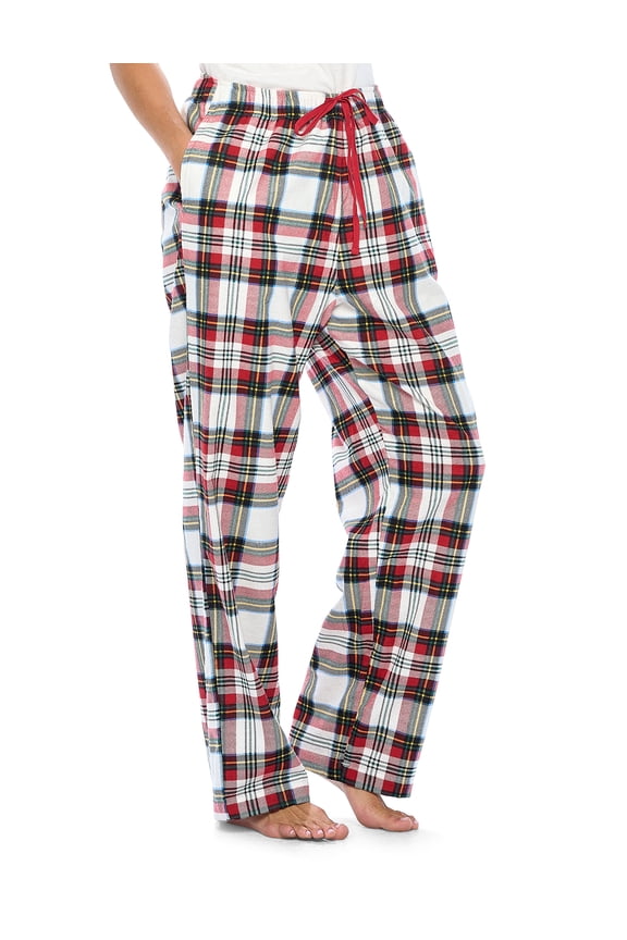Women's Flannel Pajama Sleep Pants, Soft Plaid Pjs Bottoms