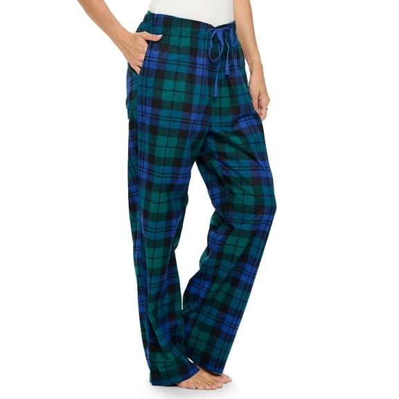 Casual Nights Women's Flannel Pajama Sleep Pants, Soft Plaid Pjs Bottoms