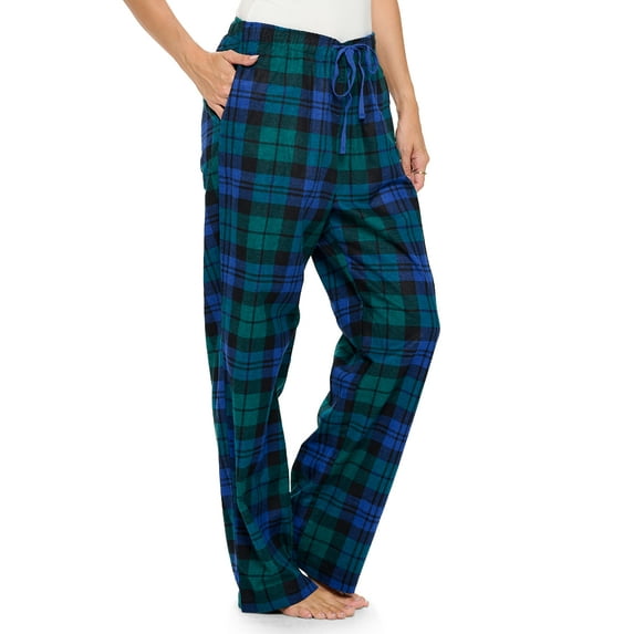 Casual Nights Women's Flannel Pajama Sleep Pants, Soft Plaid Pjs Bottoms