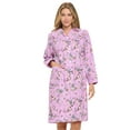 thumbnail image 1 of Casual Nights Women's Floral Snap Front Flannel Duster Long Sleeve Lounger Dress, 1 of 1