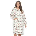 thumbnail image 1 of Casual Nights Women's Floral Snap Front Flannel Duster Long Sleeve Lounger Dress, 1 of 5