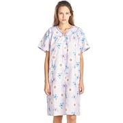 CASUAL NIGHTS Women's Floral Woven Snap-Front Lounger House Dress