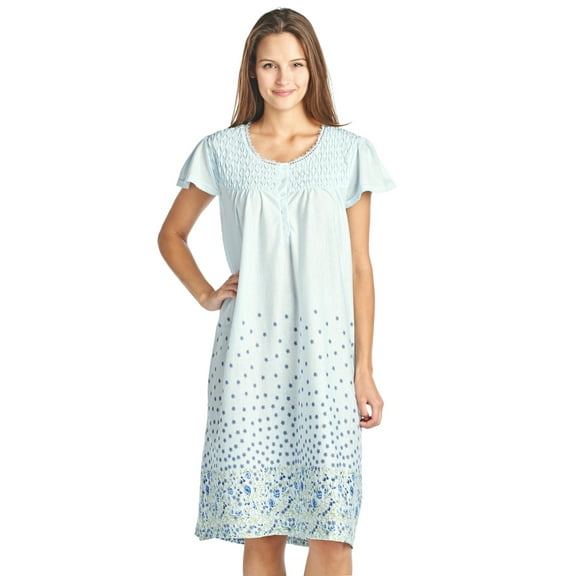 Casual Nights Women's Flowery Short Sleeve Nightgown