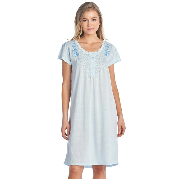 Casual Nights Women's Flowery Short Sleeve Nightgown