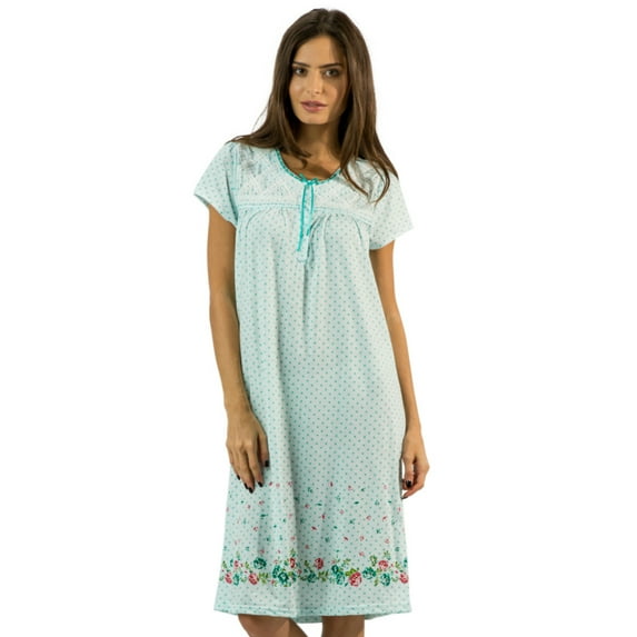 Casual Nights Women's Flowery Short Sleeve Nightgown