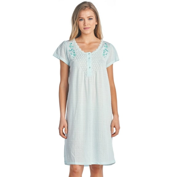 Casual Nights Women's Flowery Short Sleeve Nightgown
