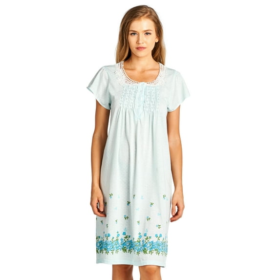 Casual Nights Women's Flowery Short Sleeve Nightgown