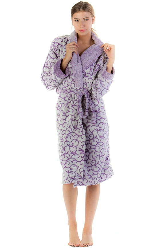 Women's Jacquard Print Fleece Plush Robe