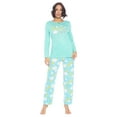 thumbnail image 1 of Casual Nights Women's Jersey Knit Long-Sleeve Top and Mircro Fleece Bottom Pajama Set, 1 of 4