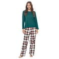 thumbnail image 1 of Casual Nights Women's Jersey Knit Long-Sleeve Top and Soft Flannel Bottom Pajama Set, 1 of 5