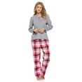thumbnail image 1 of Casual Nights Women's Jersey Knit Long-Sleeve Top and Soft Flannel Bottom Pajama Set, 1 of 4