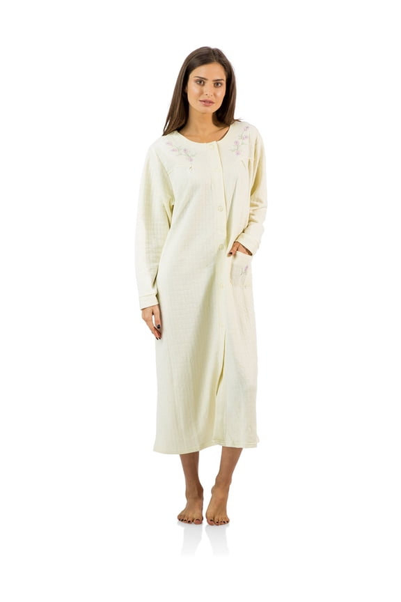 Women's Long Quilted Robe House Dress