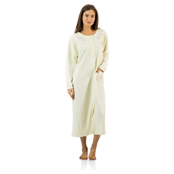 Casual Nights Women's Long Quilted Robe House Dress
