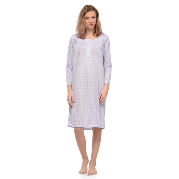 Casual Nights Women's Long Sleeve Dot Nightgown