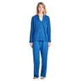 thumbnail image 1 of Casual Nights Women's Long Sleeve Floral Lace Trim Pajama Set, 1 of 2