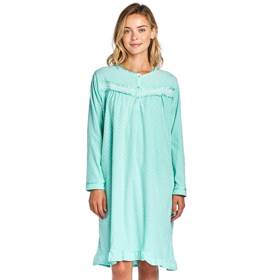 Casual Nights Women's Long Sleeve Micro Fleece Cozy Night Gown