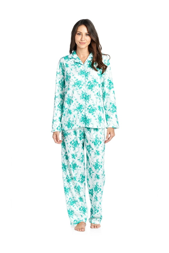 Women's Long Sleeve Notch Collar Floral Pajama Set
