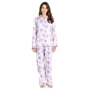 Casual Nights Womens Long Sleeve Notch Collar Floral Pajama Set