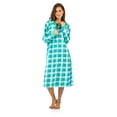 thumbnail image 1 of Casual Nights Women's Plaid Long Sleeve Zip Up Long Nightgown, 1 of 3