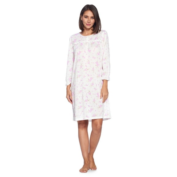 Casual Nights Women's Pointelle Long Sleeve Nightgown